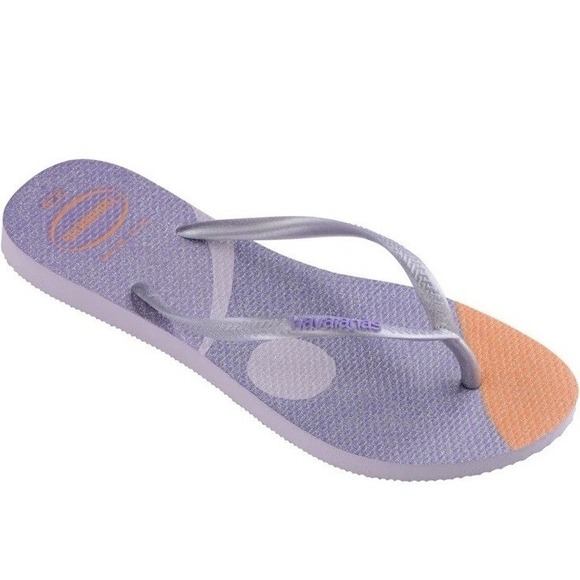 HAVAIANAS SLIM PALETTE GLOW QUIET LILAC FLIP-FLOPS WOMENS SIZE 9/10- NWT - Picture 2 of 4